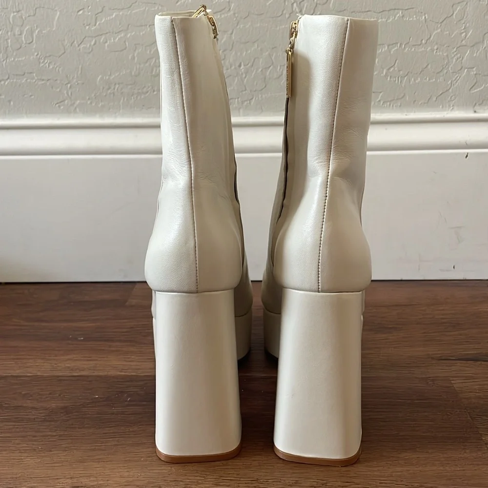 New Larroude Dolly Leather Platform Booties - Picture 4 of 6